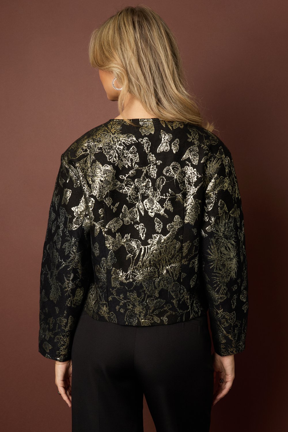 Jacquard Balloon Sleeve Jacket h5Picture11